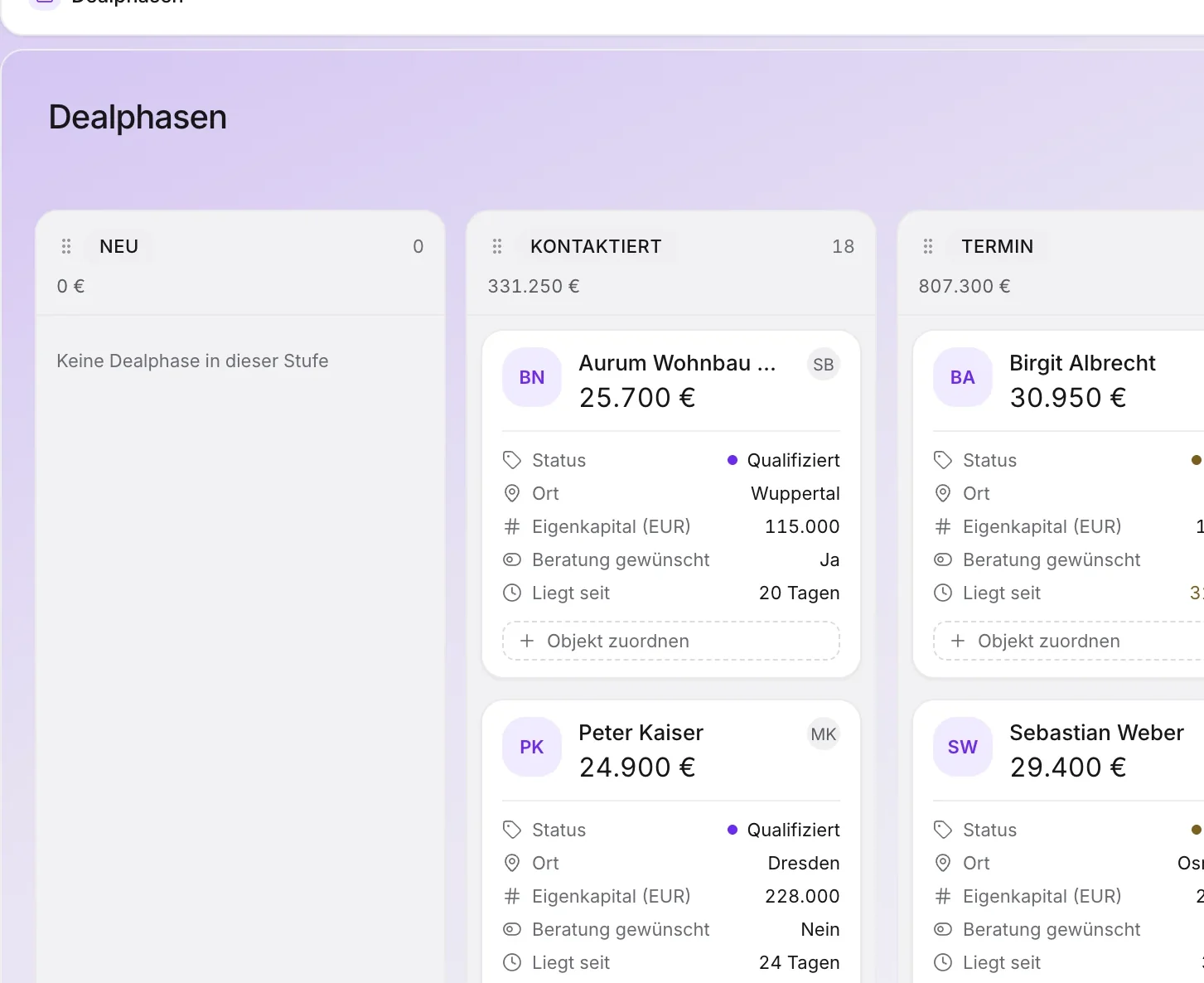 Die Dealphasen in ClosingHub am 17. September 2026